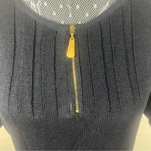 St. John Sport Navy Blue Ribbed Dress Women’s Size Large - Picture 4 of 7